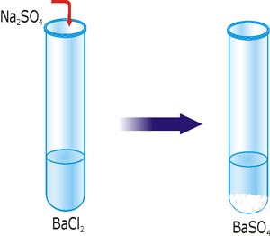 Реакція йонного обміну з утворенням осаду BaSO4.